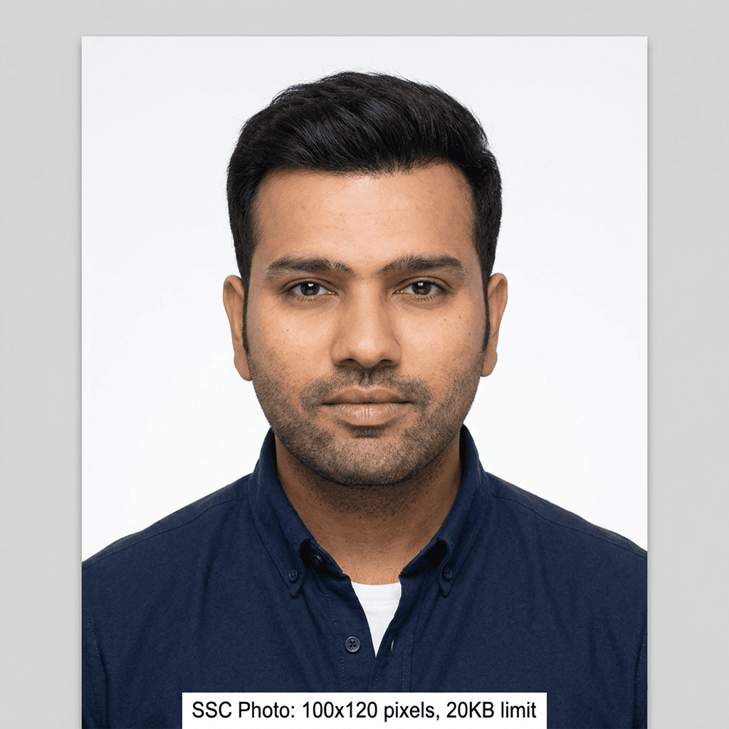 SSC photo size example 20KB 100x120 pixels