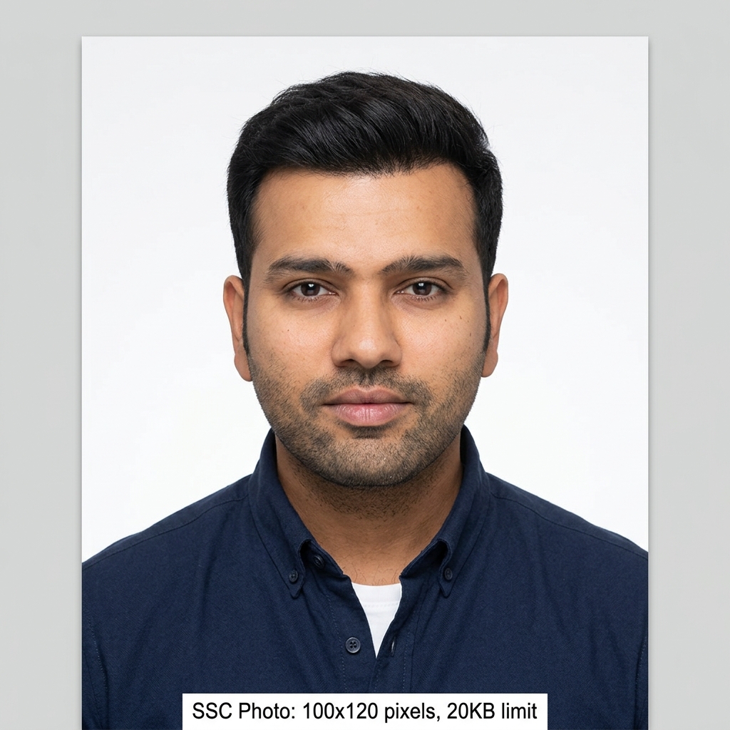 SSC photo size example 100x120 px with white background